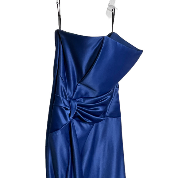 Jessica McClintock Women Maxi Bridal Dress Blue Strapless Prom‎ Gala Wedding 14 - Picture 3 of 11